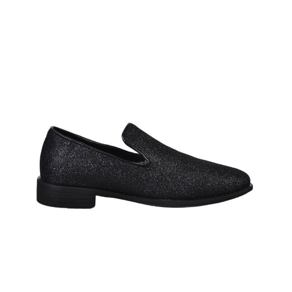 Jodano Collection Toddler Black glitter  Loafer Memory Foam